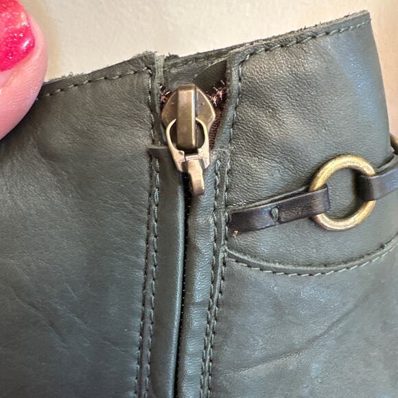 Sergio Tomani Green Leather Eclectic Ankle Boots Size 38/ US 7.5 - Picture 11 of 11